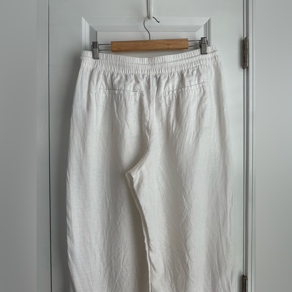 Athleta Women’s Retreat Linen High Rise Wide Leg Pant Calla Lily White Size 10 - Picture 5 of 13